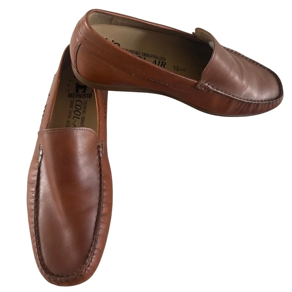 Mephisto Algoras Brandy Leather Loafers Shoes Men's 11 Moccasin Comfort Brown